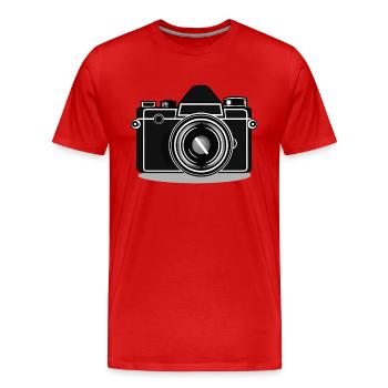 Appareil photo, Appareil photo vintage, , Ancien appareil photo, Ancien - T-shirt bio Premium Homme - rouge - Devant - Damien (186cm)
