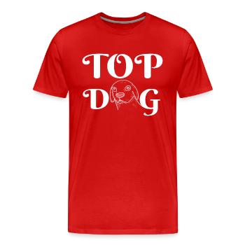 TOP DOG - Männer Premium Bio T-Shirt - Rot - Vorne - Damien (186cm)