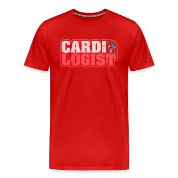Cardiologist Training Cardiology Profession Heart - Men's Premium Organic T-Shirt - red - Front - Damien (186cm)