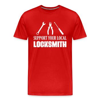 Support Your Local Locksmith Pick Locks Lockpicker - Männer Premium Bio T-Shirt - Rot - Vorne - Damien (186cm)