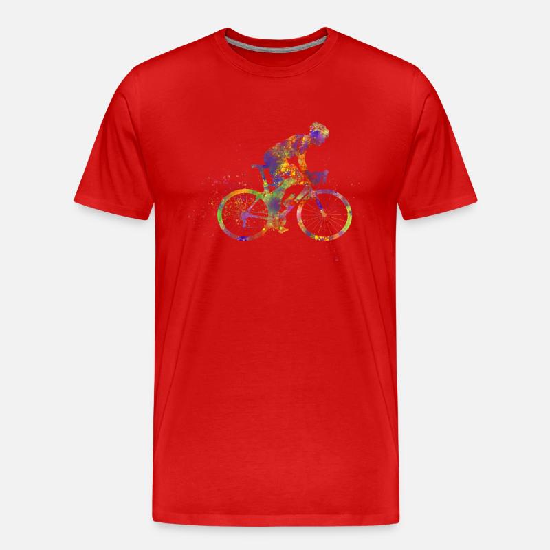 Radfahrer - Männer Premium Bio T-Shirt - Rot