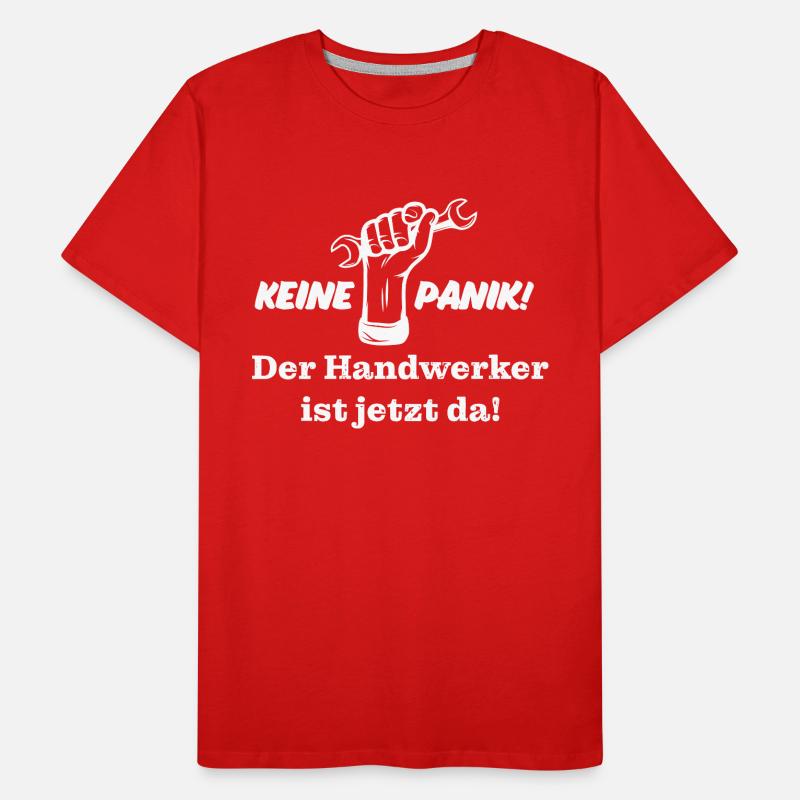 Keine Panik! Der Handwerker ist da! Technik, Azubi Männer Premium Bio T-Shirt