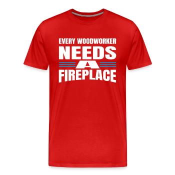 charpentier blague geek abattage travail charpentier scie - T-shirt bio Premium Homme - rouge - Devant - Damien (186cm)