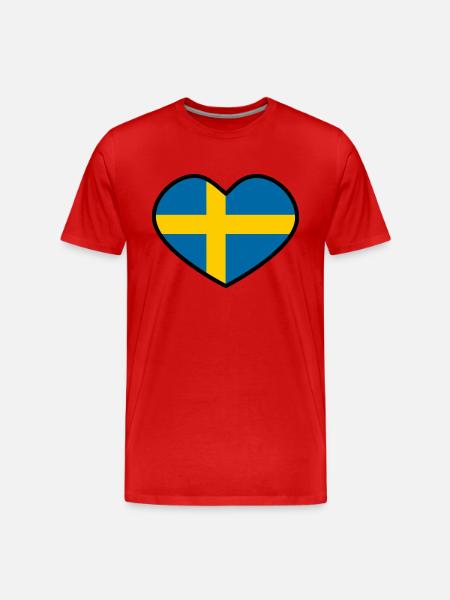 Sweden heart - Men's Premium Organic T-Shirt - red