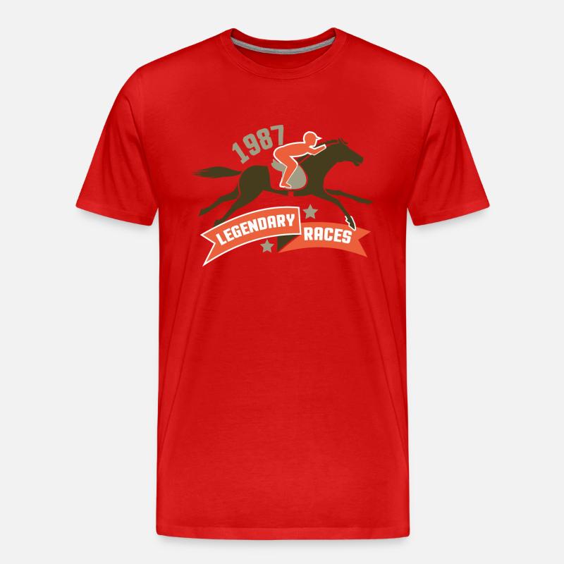 Pferde - Männer Premium Bio T-Shirt - Rot
