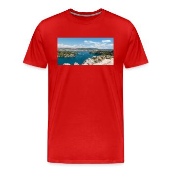 Vue panoramique Primošten Šibenik-Knin Croatie - T-shirt bio Premium Homme - rouge - Devant - Damien (186cm)