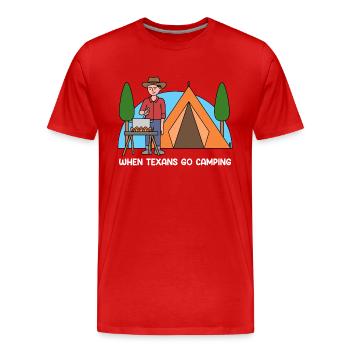 Camping in Texas Design für stolze Texaner - Männer Premium Bio T-Shirt - Rot - Vorne - Damien (186cm)