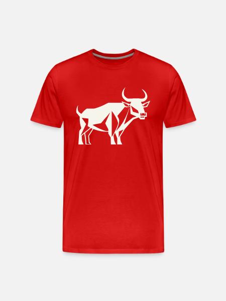 Stier-Wächter - Männer Premium Bio T-Shirt - Rot