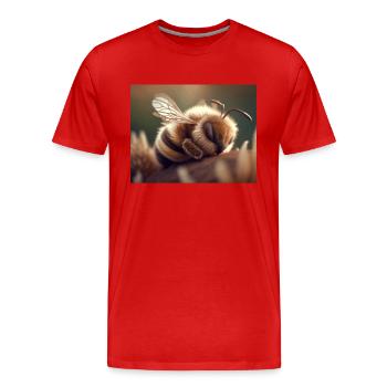 Cute animals doing hibernation – turtle - Men's Premium Organic T-Shirt - red - Front - Damien (186cm)