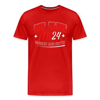 Abschlussklasse 2024 Schulabschluss Abitur Matura - Männer Premium Bio T-Shirt - Rot - Vorne - Damien (186cm)