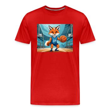 Mignon petit renard démon vie quotidienne - biscuits - T-shirt bio Premium Homme - rouge - Devant - Damien (186cm)