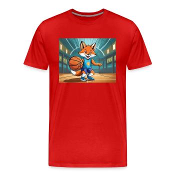 mignon petit renard démon vie quotidienne - basket-ball - T-shirt bio Premium Homme - rouge - Devant - Damien (186cm)