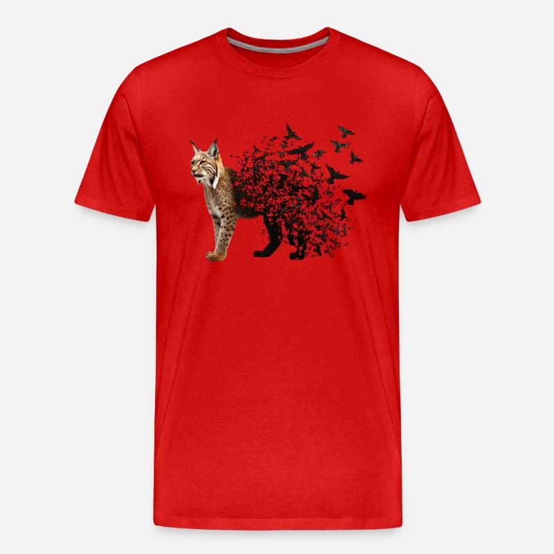 Luchs - Männer Premium Bio T-Shirt - Rot