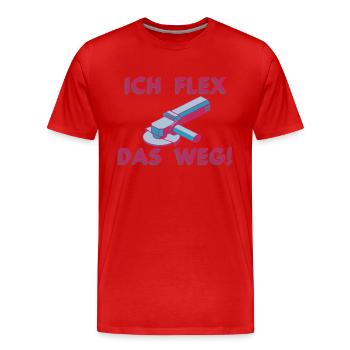Meuleuse d’angle Flex Welding Metalworker - T-shirt bio Premium Homme - rouge - Devant - Damien (186cm)