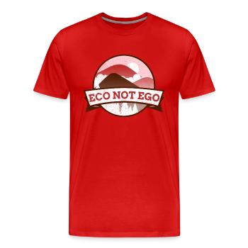 Eco not Ego - Männer Premium Bio T-Shirt - Rot - Vorne - Damien (186cm)