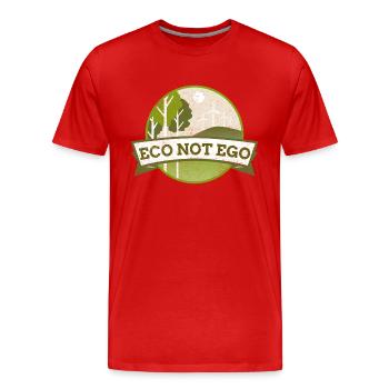 Protection de l’environnement, l’écologie et non l’ego - T-shirt bio Premium Homme - rouge - Devant - Damien (186cm)