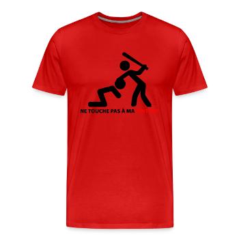 Fassen Sie mein Auto nicht an - Männer Premium Bio T-Shirt - Rot - Vorne - Damien (186cm)