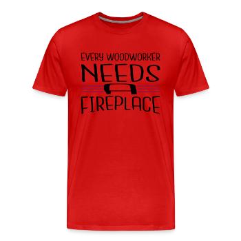 carpenter funny sayings chainsaw grab cutter - Männer Premium Bio T-Shirt - Rot - Vorne - Damien (186cm)