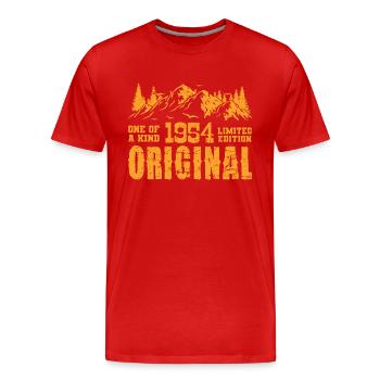 Geburtstagsgeschenk 1954 - 1954 - Männer Premium Bio T-Shirt - Rot - Vorne - Damien (186cm)