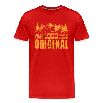 Geburtstagsgeschenk 1993 - 1993 - Männer Premium Bio T-Shirt - Rot - Vorne - Damien (186cm)