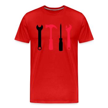 Icônes d’outils - T-shirt bio Premium Homme - rouge - Devant - Damien (186cm)