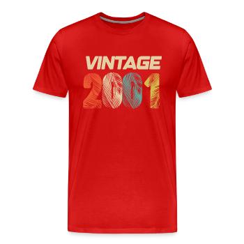 Vintage 2001 Retro - Best-seller - T-shirt bio Premium Homme - rouge - Devant - Damien (186cm)