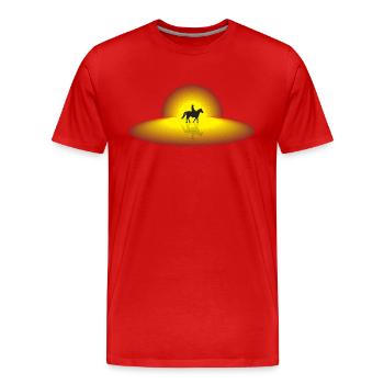 Cowboy Saturn - Men's Premium Organic T-Shirt - red - Front - Damien (186cm)