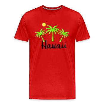 Hawaï - T-shirt bio Premium Homme - rouge - Devant - Damien (186cm)