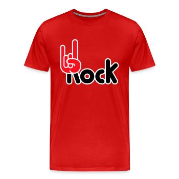 Heavy Metal Hard Rock Musique Cors Geste Logo - T-shirt bio Premium Homme - rouge - Devant - Damien (186cm)
