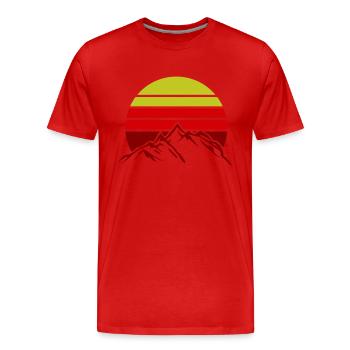 Montagnes Montagnes - T-shirt bio Premium Homme - rouge - Devant - Damien (186cm)