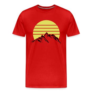 Montagnes Montagnes Montagnes 1 - T-shirt bio Premium Homme - rouge - Devant - Damien (186cm)