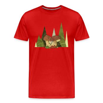 Pilze - Männer Premium Bio T-Shirt - Rot - Vorne - Damien (186cm)