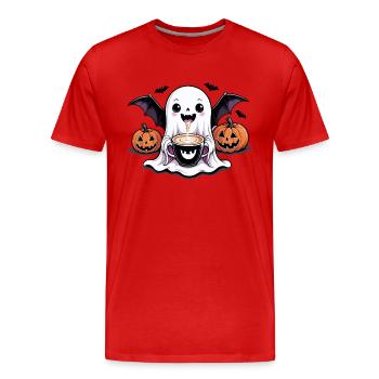 fantôme fantôme halloween citrouille chauve-souris drôle - T-shirt bio Premium Homme - rouge - Devant - Damien (186cm)