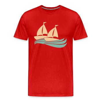 Deux navires Régate par équipe Régate de voile de compétition - T-shirt bio Premium Homme - rouge - Devant - Damien (186cm)