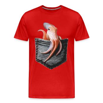 Tintenfisch - Männer Premium Bio T-Shirt - Rot - Vorne - Damien (186cm)