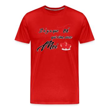 sain valentin - T-shirt bio Premium Homme - rouge - Devant - Damien (186cm)