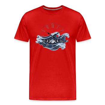 Zeit Gezeiten Wellen für Zeitlose Menschen - Männer Premium Bio T-Shirt - Rot - Vorne - Damien (186cm)