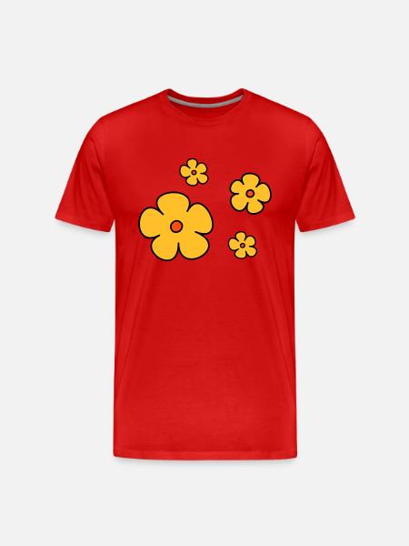 Blumen dreifarbig - Männer Premium Bio T-Shirt - Rot