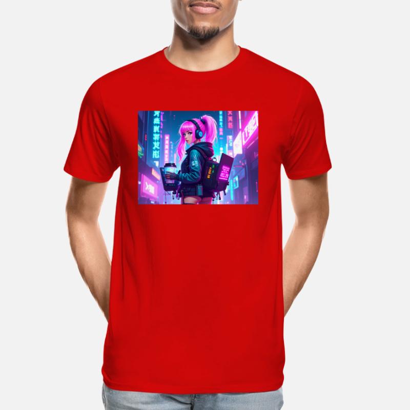 Cyber DJ Coder – Beats, Bytes & Blinks Männer Premium Bio T-Shirt
