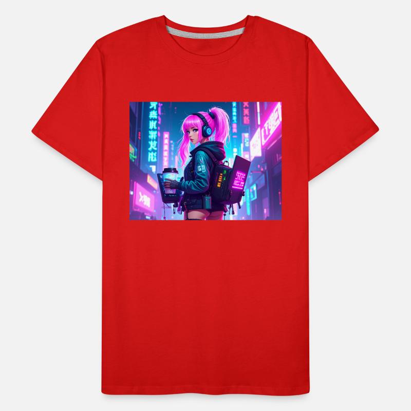 Cyber DJ Coder – Beats, Bytes & Blinks Männer Premium Bio T-Shirt