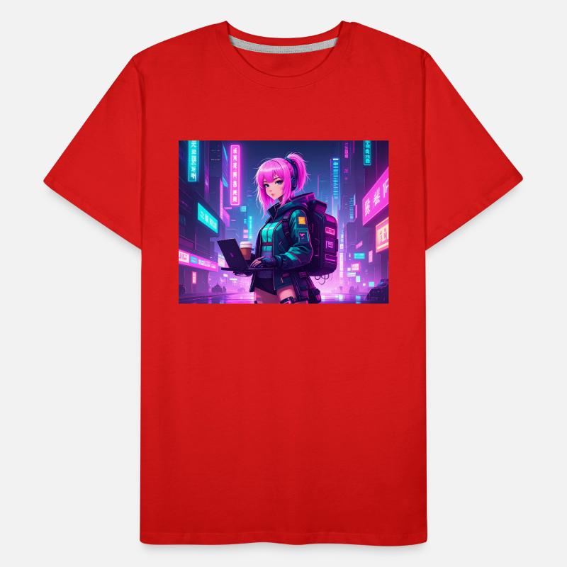 Neon Hacker Girl – Prêt à coder et à conquérir T-shirt bio Premium Homme