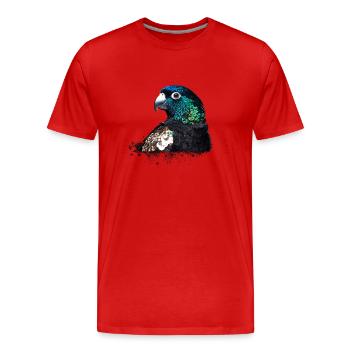 Perroquet,Paillettes,Paillettes,Oiseau,Noir - T-shirt bio Premium Homme - rouge - Devant - Damien (186cm)
