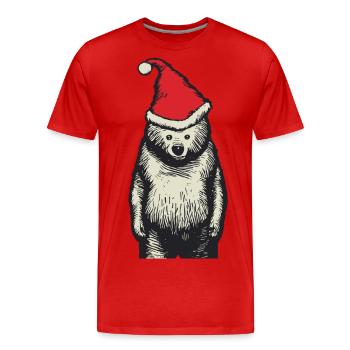 Polar bear, bear, Christmas, funny, cool - Men's Premium Organic T-Shirt - red - Front - Damien (186cm)
