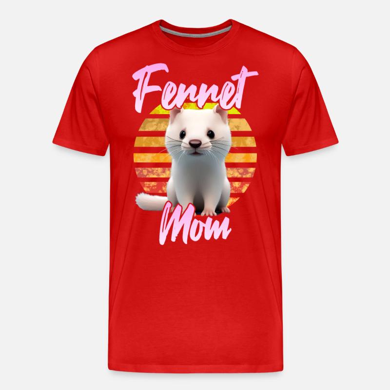 Frettchen Mama - Männer Premium Bio T-Shirt - Rot