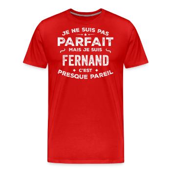 Fernand Un Prénom, Une Histoire, Une Personnalité - T-shirt bio Premium Homme - rouge - Devant - Damien (186cm)