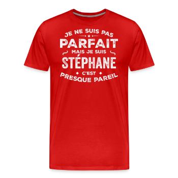Stéphane Un Prénom, Une Histoire, Une Personnalité - T-shirt bio Premium Homme - rouge - Devant - Damien (186cm)