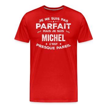 Michel Un Prénom, Une Histoire, Une Personnalité - T-shirt bio Premium Homme - rouge - Devant - Damien (186cm)