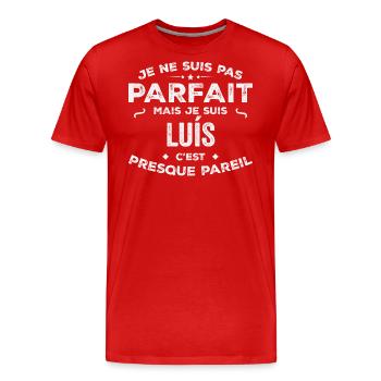 Luis Un Prénom, Une Histoire, Une Personnalité - T-shirt bio Premium Homme - rouge - Devant - Damien (186cm)