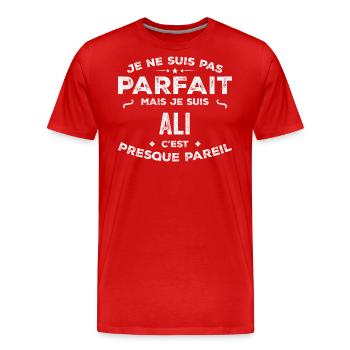 Ali Un Prénom, Une Histoire, Une Personnalité - T-shirt bio Premium Homme - rouge - Devant - Damien (186cm)