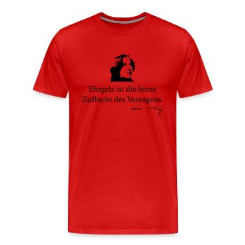 Wilde: Ehrgeiz ist die letzte Zuflucht des Versag - Männer Premium Bio T-Shirt - Rot - Vorne - Damien (186cm)